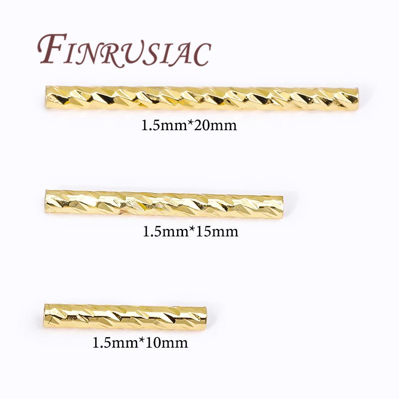 Tube Spacer Bead,18K Gold Plated Straight Tube Beads For Jewelry Making Supplies,DIY Bracelets Necklaces Accessories