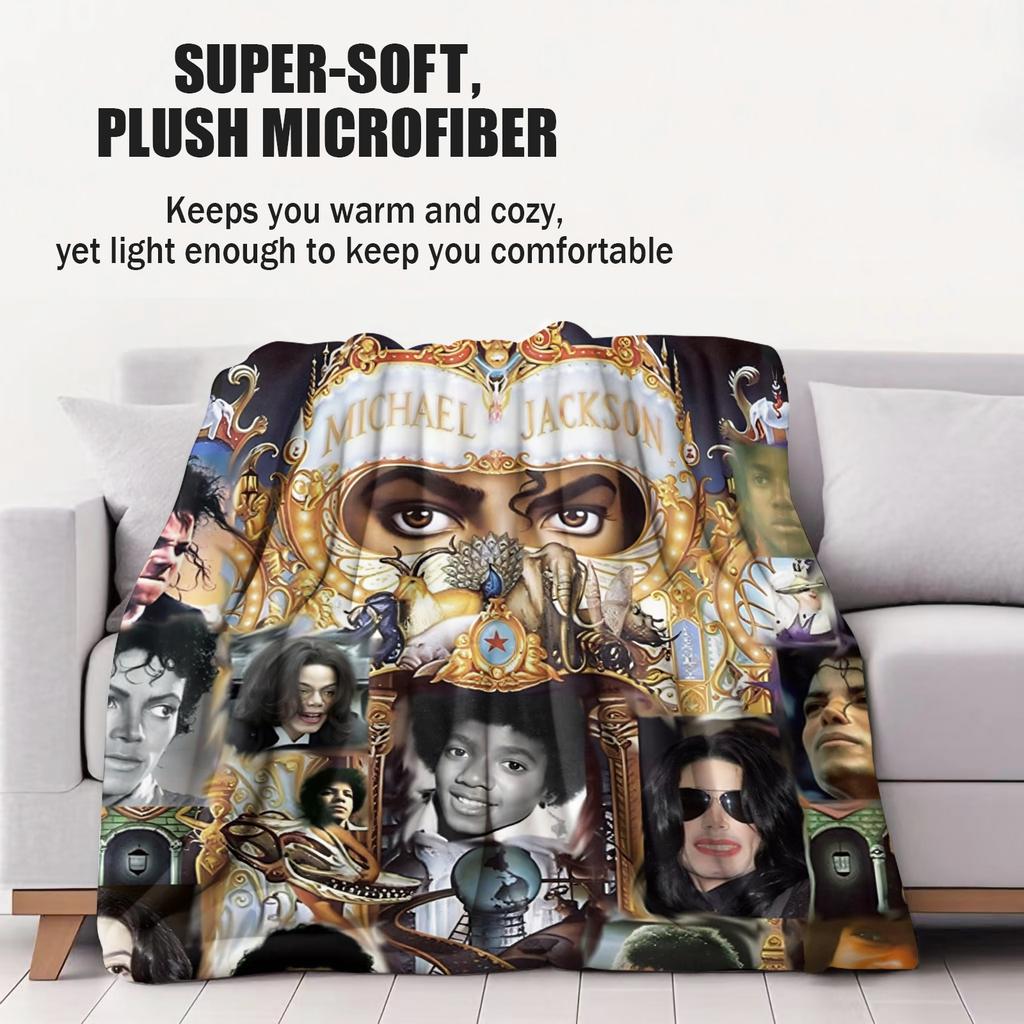 MJ Król Popu Michael Jackson Super Miękki Wysoki Koc Sofa Biuro Podróż Drzemka Komfort Rekreacja Kemping Koc Podróżny Prezent Urodzinowy