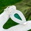 Sisters Day Deal Sterling Silver Pear Green Onyx Gemstone Bezel Handmade Pendant
