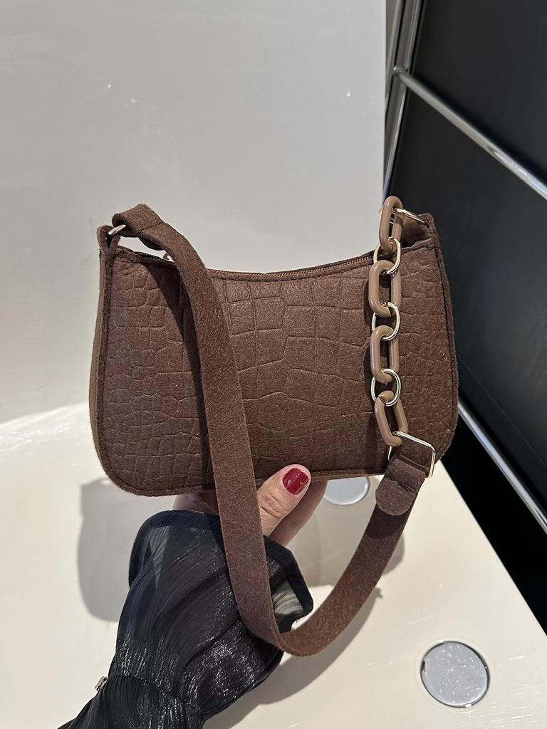 New Popular Retro Gentle Temperament Small Square Bag Autumn Shoulder Handheld Fashi Casual Yankee Underarm Shoulder Bag