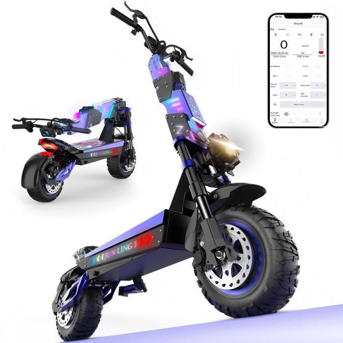 Monopattino Elettrico Pieghevole JUNLING JL80 per Adulti 6000W 60V/30Ah Autonomia 85km 65km/h Ruote 12" Fuoristrada Freni Idraulici