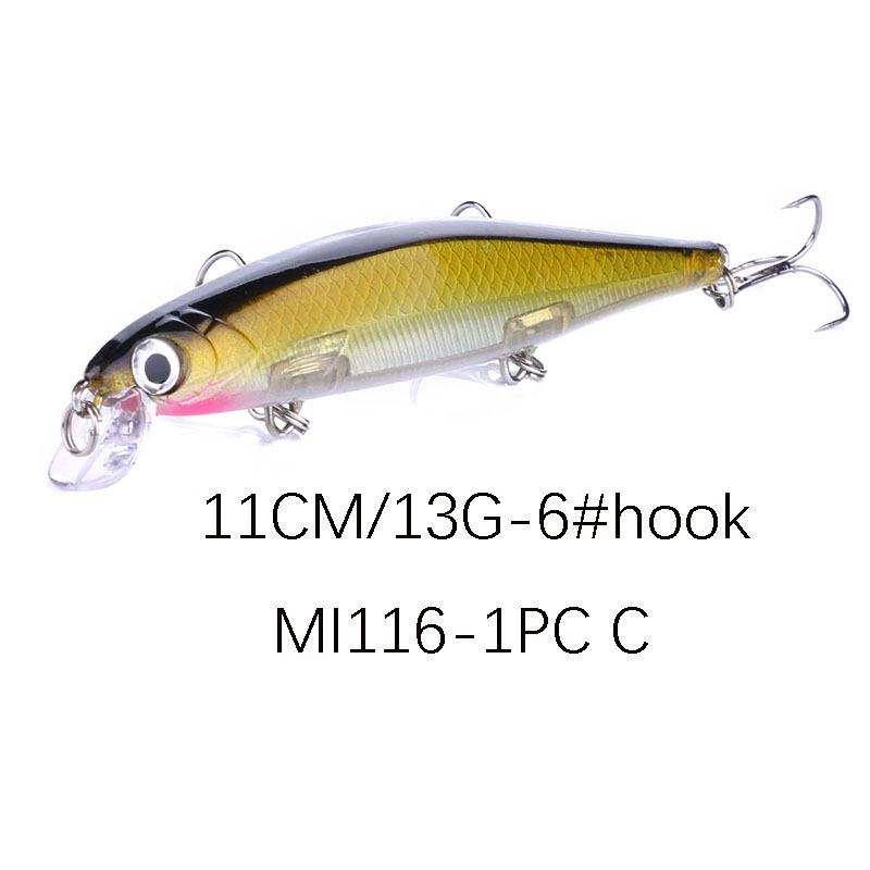 HENG JIA Schwimmender/Sinkender Minnow-Köder 11cm 13g für Wolfsbarsch und Rapfen
