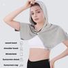 Quick Dry Cooling Hoodie Towel Solid Color UV Protection Breathable Sweat Absorbent Sports Running Hood Towel