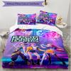 3pcs Duvet Cover Set (1*Duvet Cover + 2*Pillowcase, Without Core), KPop Demon Hunters Print Soft All‑Season Bedding Set, Home Bedroom Decor Gift