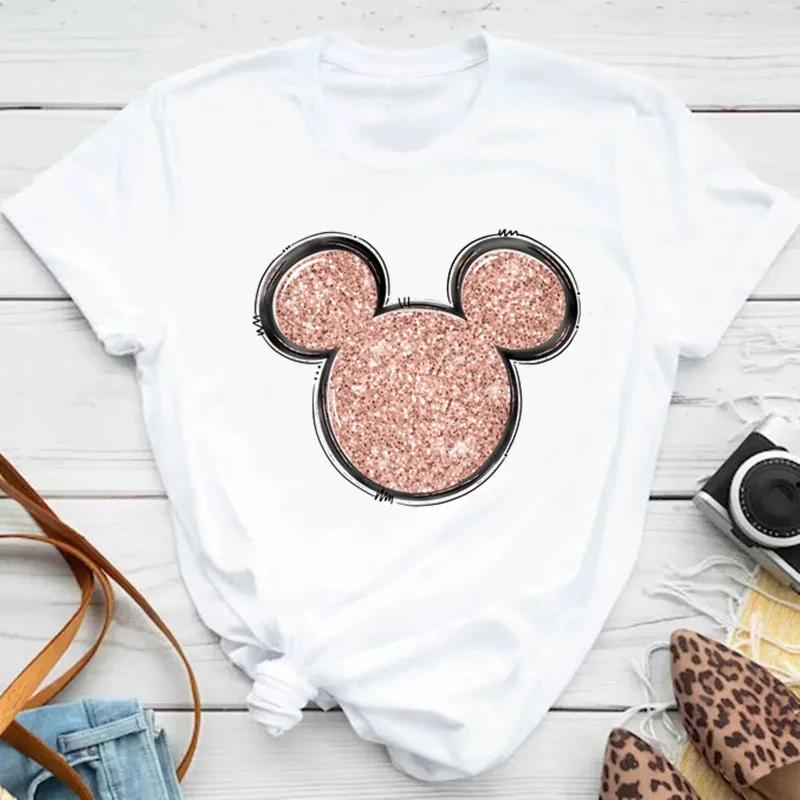Minne Mouse Head Printed Cotton TShirt Womens Design Trend Aesthetic Fashion TShirt Top Short Sleeve