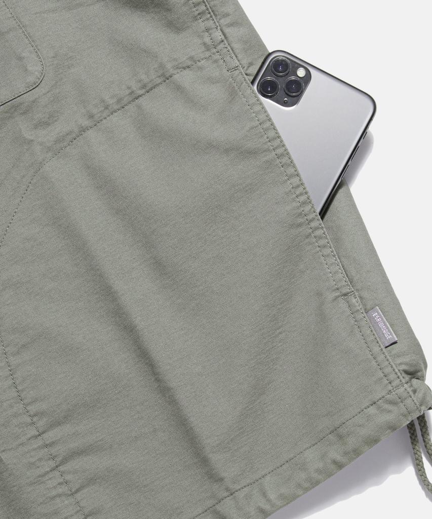 ESPIONAGE Cotton Oxford Henley Shirt Gray