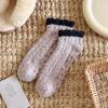 Women's Winter Floor Socks Non-slip Rubber Short Socks with Grip Non-slip Coral Fleece Socks Slippers Socks