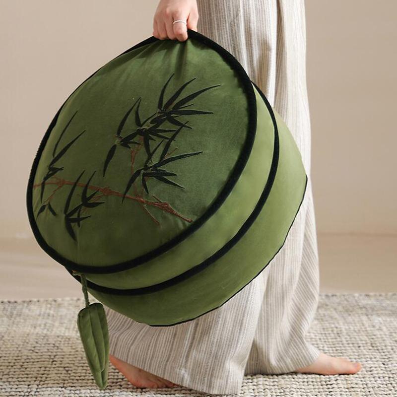 45cm Unstuffed Chinese Bamboo Embroidery Futon Footstool Cover Moroccan Meditation Cushion Case Homestay Tatami Floor Seat Cover