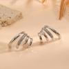 Exaggerated high-end multi-layer claw inlaid antique style earrings with niche design for women's fashionable earrings
