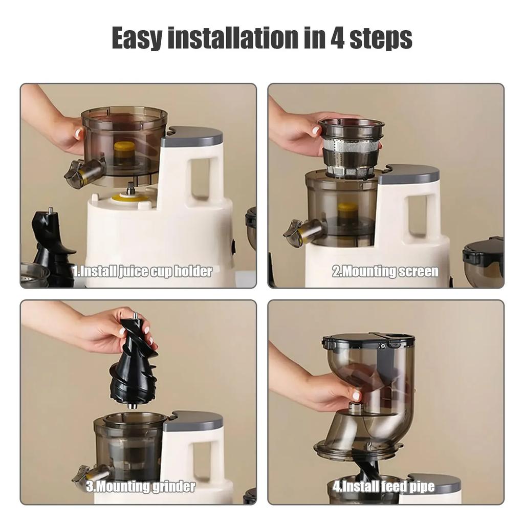 2024 New Juicer Machines 7 Inch Slow Cold Press Juicer with Large Feed Chute Cold Press Juicers for Vegetables and Fruits