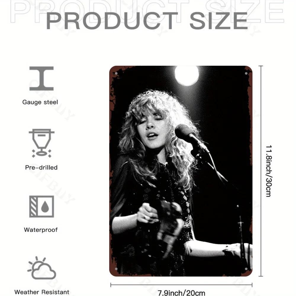 

Стильный винтажный концертный металлический знак Stevie Nicks, настенное искусство из алюминия. Водонепроницаемый, идеально подходит для дома, бара, мужской берлоги и гаража. 20x30cm белый