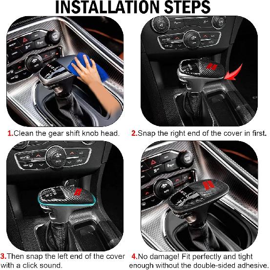 Gear Shift Knob Head Cover Trim For Dodge Charger Accessories 2015- Challenger 2015- 2024 Durango 2016-2026 Interior Shell Ert Decoration Protector