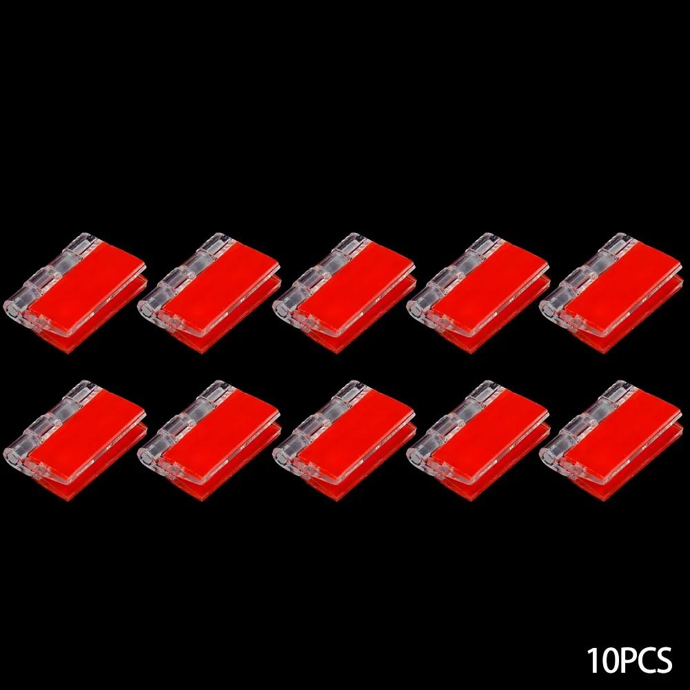 Fancyfamily 10pcs Self-adhesive Transparent Plastic Durable Acrylic Folding Hinges Furniture Cabinet Door Hinges