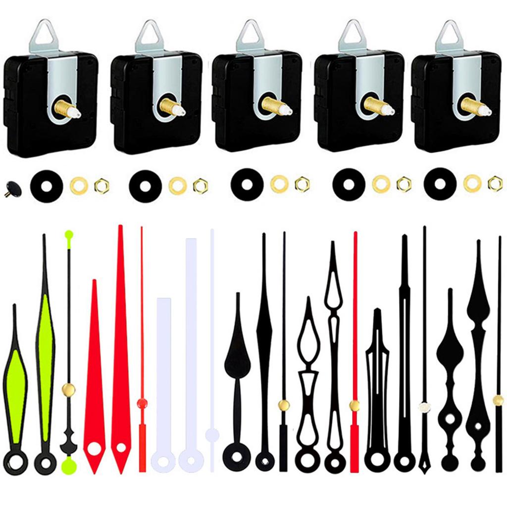 Pendulum Clock Movement Mechanism Quartz DIY Movement Kits Replacement Long-Shaft Repair Accessories Include Hands