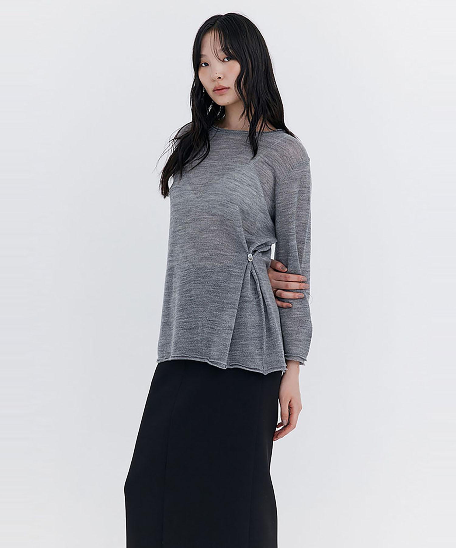Bundercammer Wool Button Line T-Shirt_Melange M