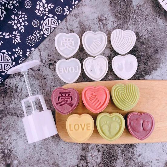 DIY Rust-proof Cookie Stamps Durable 1 Mold 6 Mooncake