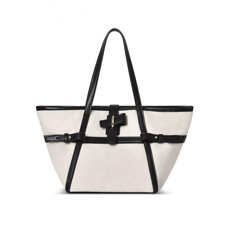 

Сумка-тоут Большая вместимость Универсальная Холщовая Многофункциональная Для поездок на работу Женская Через плечо Простая Модная Length 21cm x Width 21cm x Height 21cm белый