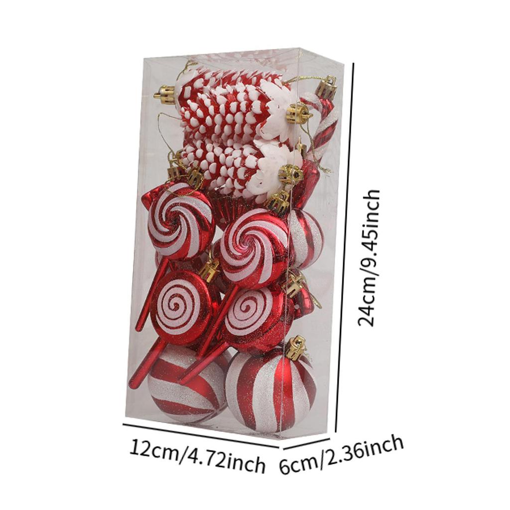 15Pcs Christmas Hanging Ornaments Decorative Xmas Balls Baubles for Holiday