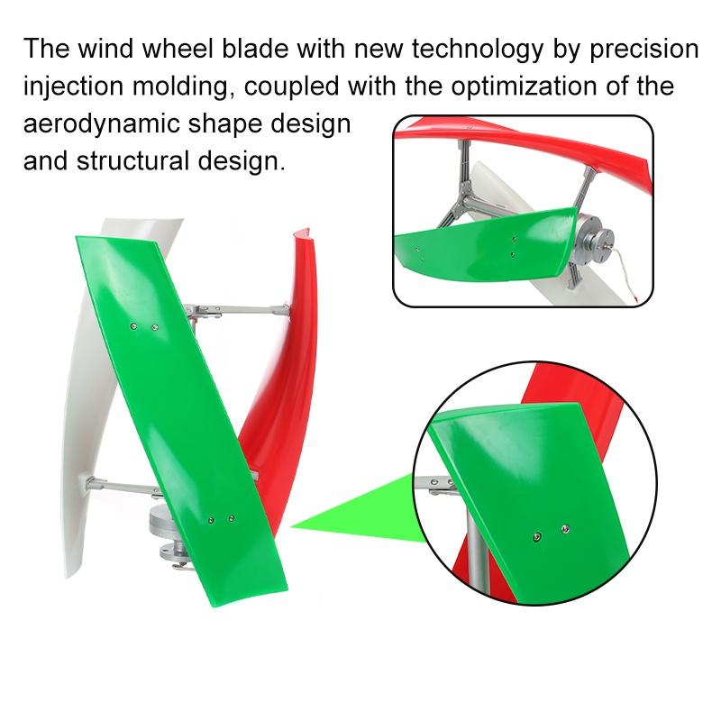 400W/600W/800W 12V/24V/48V Energy Windmill Lantern Vertical Axis Permanent Maglev Wind Turbine Generator with MPPT Controller