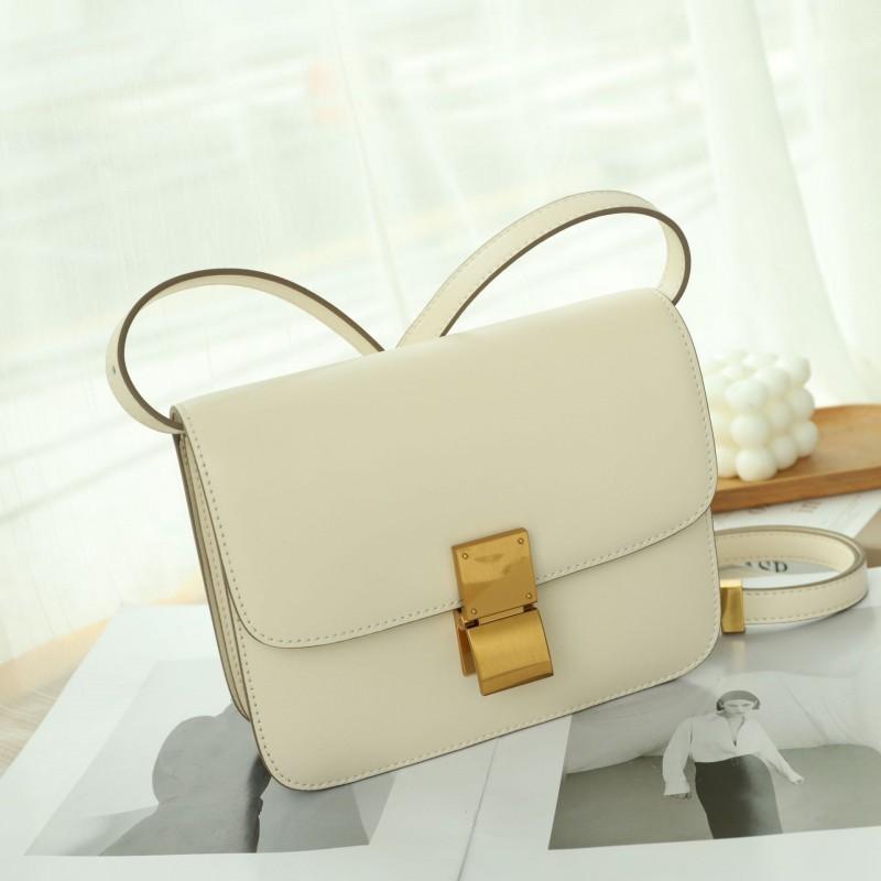 High-end Fashionable Small Square Bag Genuine Leather Women's Trendy Retro Tofu Box Cross-slung