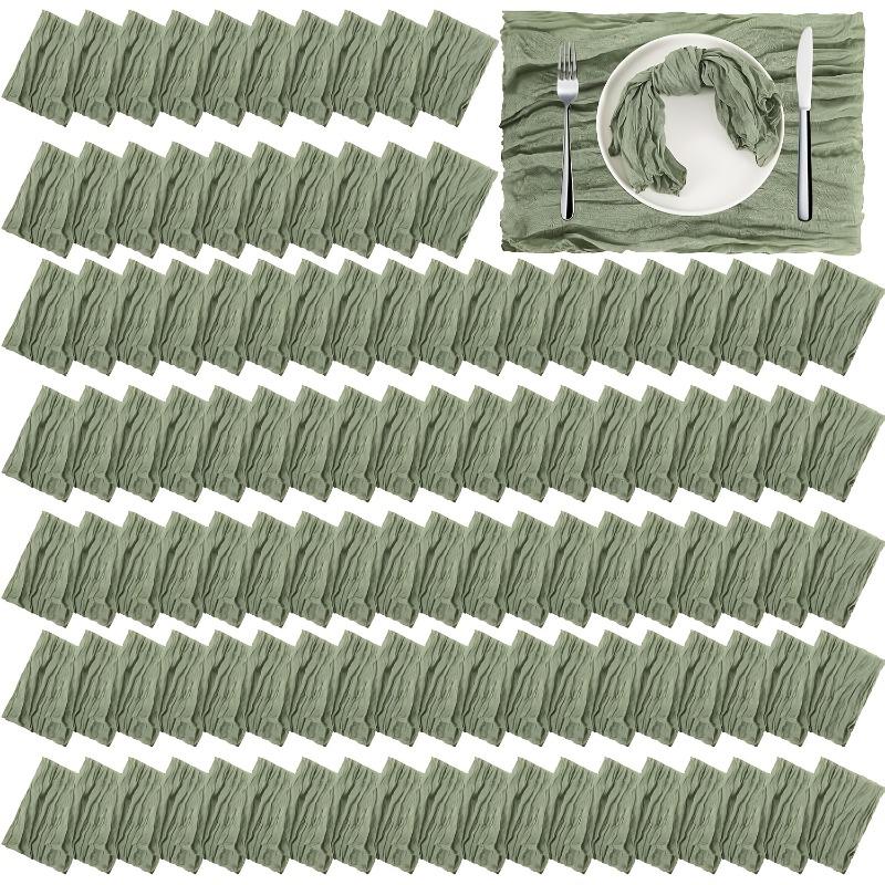 

120 Cheese Cloth Napkins in Bulk Measuring 50.64 X 50.64 Cm Perfect for Rustic Decor At Weddings Receptions and Shower Parties