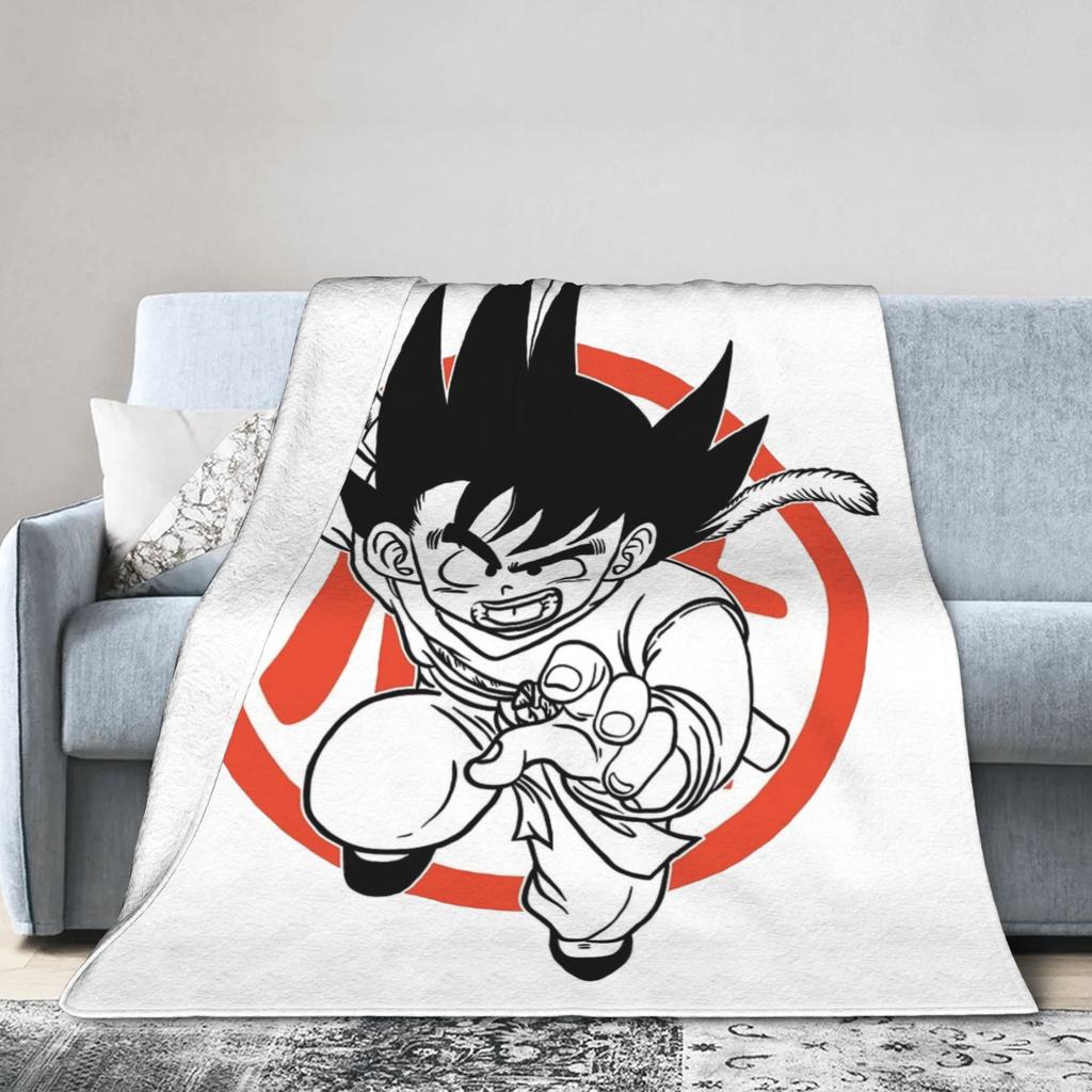 DBZ Songoku Blanket Fleece Decoration Multi-function Warm Throw Blanket for Bed Outdoor Plush Thin Quilt