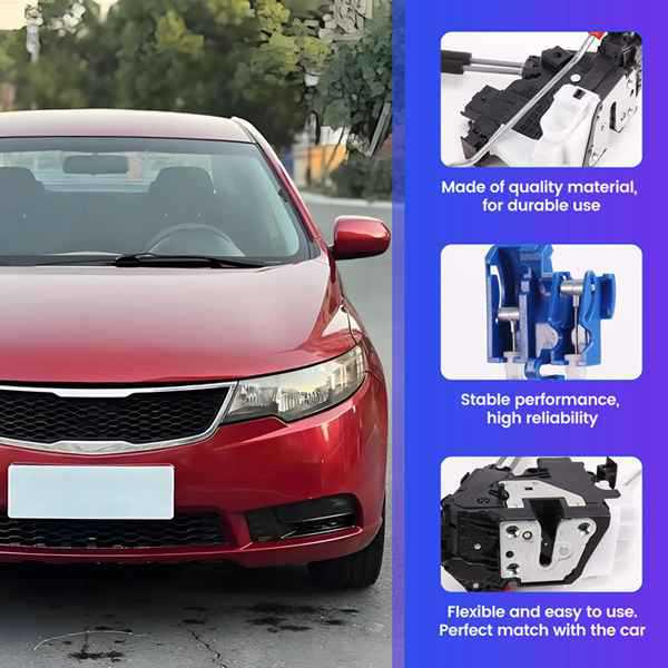 Compatible with 2009-2017 Kia Forte LHD: Right Rear Door Lock Assembly 814201M020.