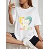 White Oversized T-Shirt I Love My Residents Heart Print Graphic Tee For Casual Wear And Everyday Outfits