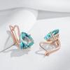 Green Triangle Zircon Simple Women Earrings Luxury Golden Party Jewelry Gifts