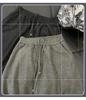 Women's Winter High Waist Loose Woolen Wide Leg Pants - Deep Gray Draping with Plush Lining.
