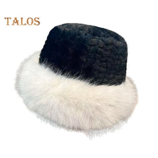 

Зимняя плюшевая панама, однотонная, утолщенная, теплая, рыболовная шапка, ветрозащитная, для холодной погоды, головной убор, повседневная одежда черный белый