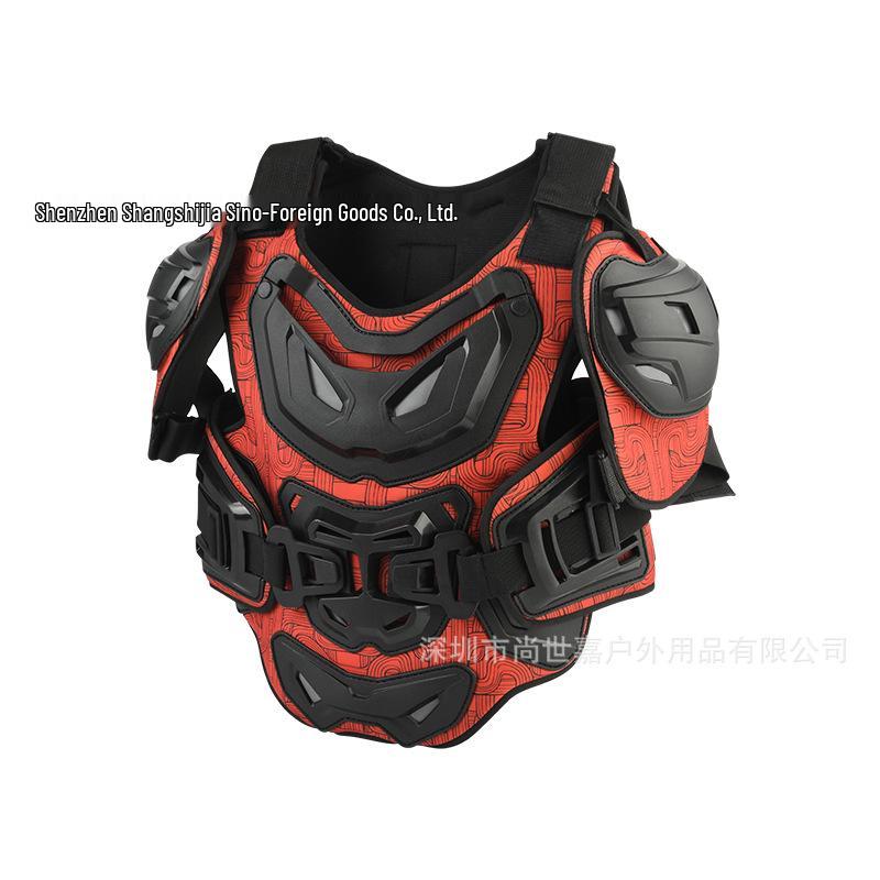 Off-road Motorcycle Chest Protector Gear: Armor, Helmet, Breathable Vest & Back Protector One Size (45-105 kg) красный