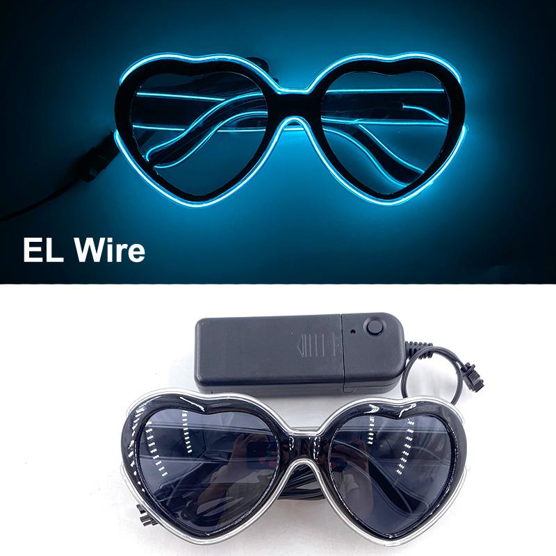 Hot Sale Luminous Neon Glasses With Lights LED Eyeglasses Bar Rave Parties Props Glowing Glasses Festival Club Supplies