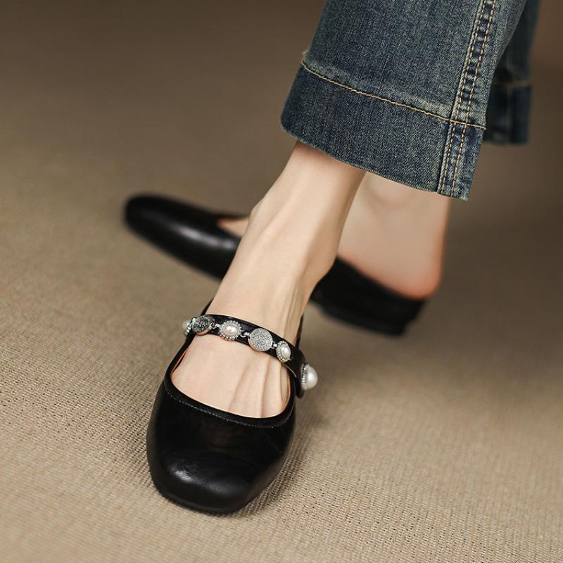 

Summer women s bag head slippers low-heeled casual foot slippers size sandals new solid-color rubber-soled flat-bottomed slippers 43 (customization is not returned or exchanged)