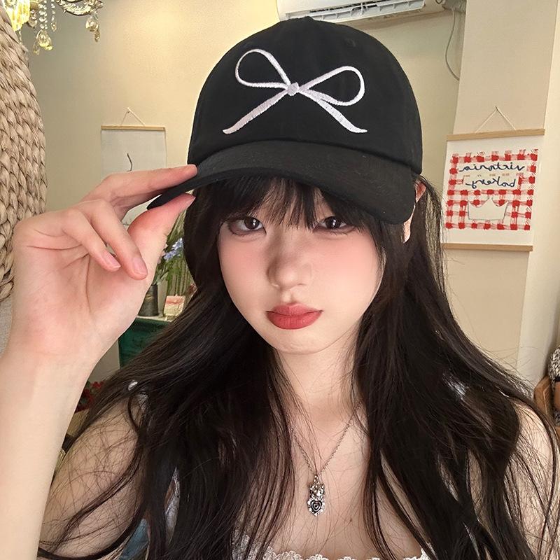 Sweet Butterfly Embroidery Cap Women's Spring and Summer Wide Brim Outdoor Sun Hat Student Versatile Running Sports Baseball Cap