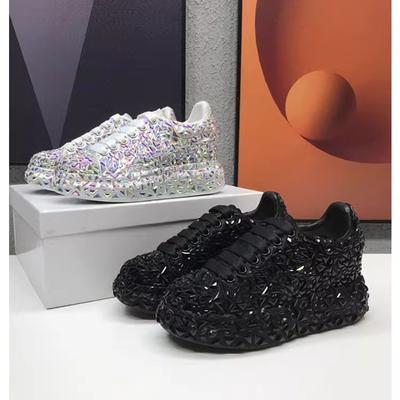 Full Diamond Casual Shoes Spring New Rhinestone Thick-soled Muffin Shoes Women's Inner Height Increase