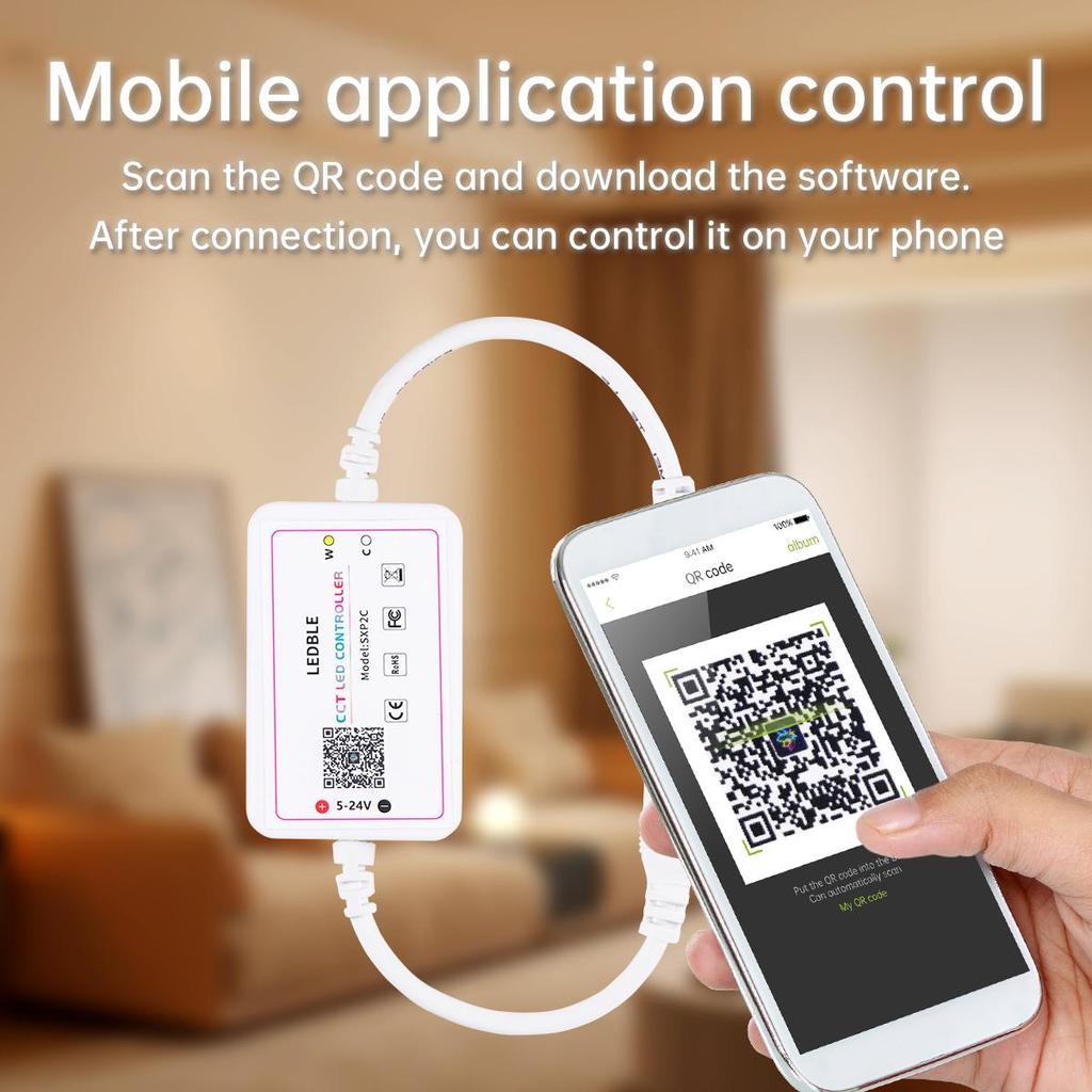 Colors Dimmable CCT LED Light Bar Strip 2700K-6500K 48CM Aluminium Tube Bluetooth APP Control For Under Cabinet Kitchen Lighting