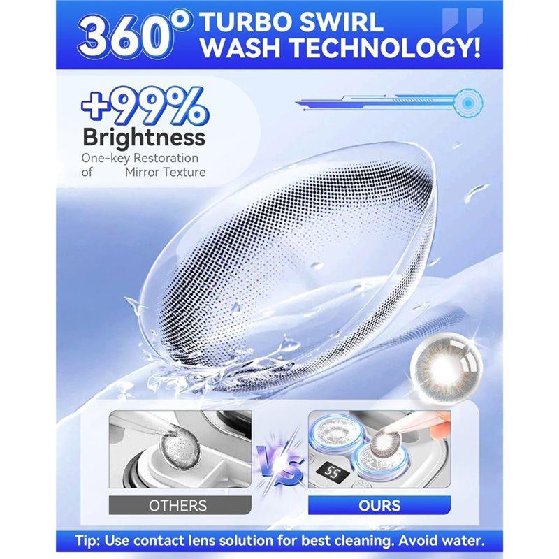 Premium-Home Travel Portable Ultrasonic Contact Lens Cleaner, 99% Brightness, Gentle Cleaning Soft Lens Care Tools