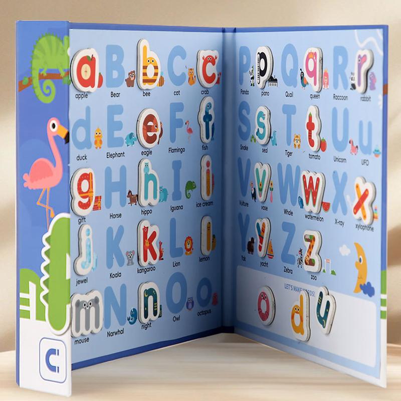 Non-Toxic Montessori Magnetic Book Clip Wooden Spell Word Game Letter Cognitive Early Learning Education Educational Toys For Children