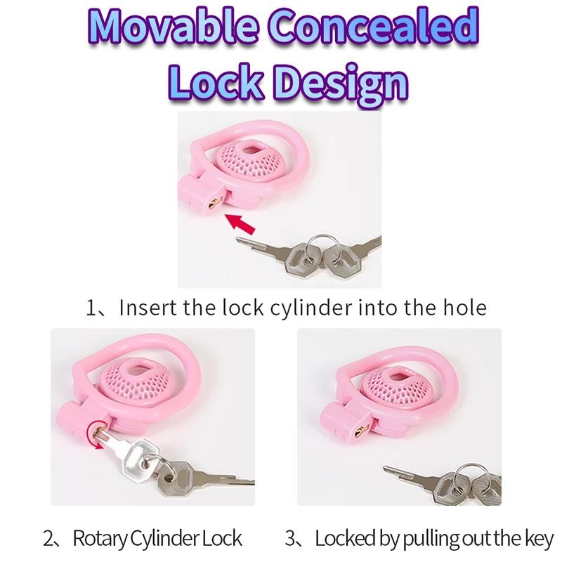 Mini Honeycomb Chastity Lock Mesh Breathable Cock Ring SM Bondage Sex Toy For Men Gay Hide Penis Abstinence from Sexual Activity