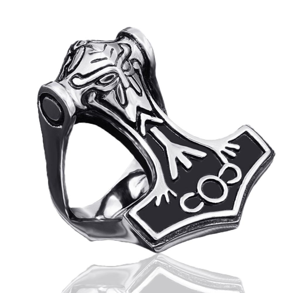 Retro Men's Domineering Thor's Hammer Ring