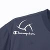 Champion Short Sleeve Round Odor Rubber Print Men's T-Shirt, Navy, C3-BV303, Neck, Antibacterial, Resistant, Breathable, Quick-Drying,