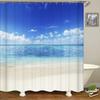 High Quality Sunny Sea Beach Scenery Fabric Shower Curtain Waterproof Printing Bath Curtains For Bathroom Decorate With Hooks
