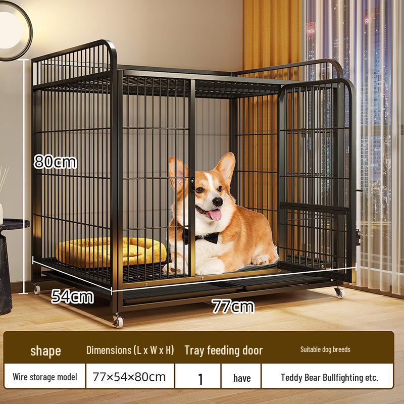 Heavy-Duty Iron Dog Cage for Medium and Large Dogs - Square Tube Design