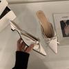 Dicker Absatz Schleife Tasche Kopf Halbschuhe Feenschuhe Satin Temperament halbe Ablage Einzelschuhe