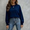 Dames Grote Maten Casual Losse Pasvorm Ronde Hals Pullover Sweatshirt voor Dagelijks Gebruik