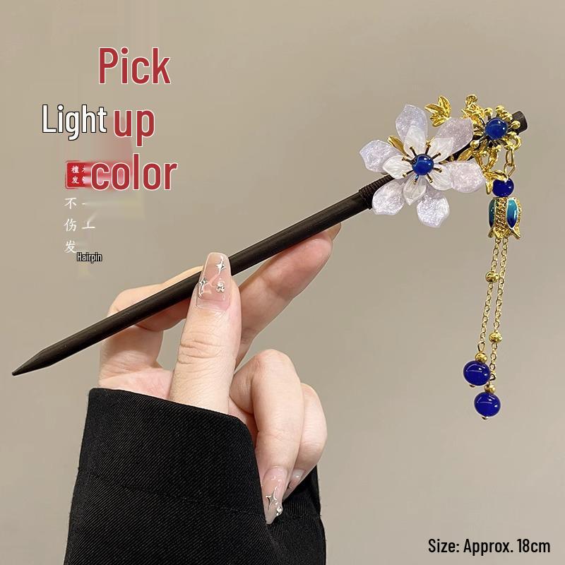 Ancient Chinese-Style Hanfu Hair Accessories: Elegant Updo Hairpins with Tassels for Women