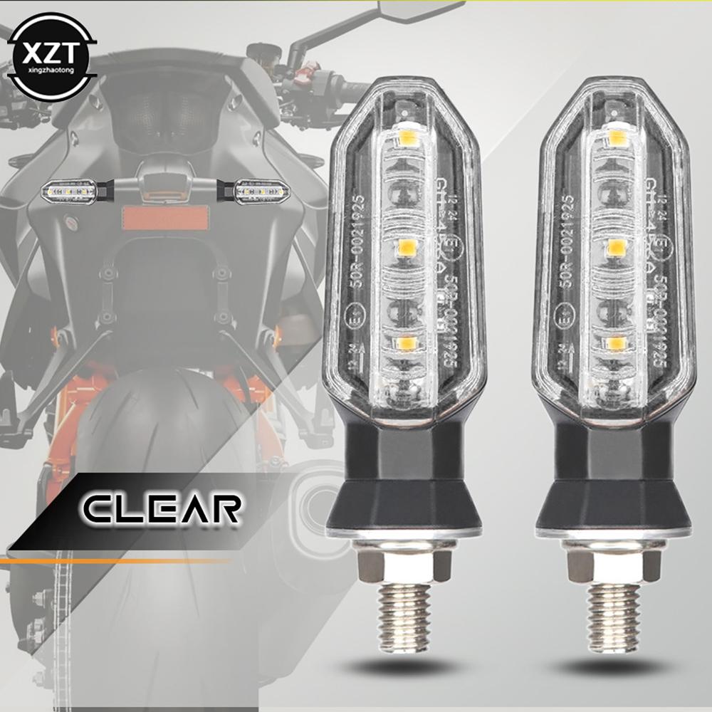 2pcs 8mm Mini Motorcycle LED Turn Signal Lights Amber Flashing Light Blinker Turn Signal Lamp 12V Moto Indicator Lamp Accessory