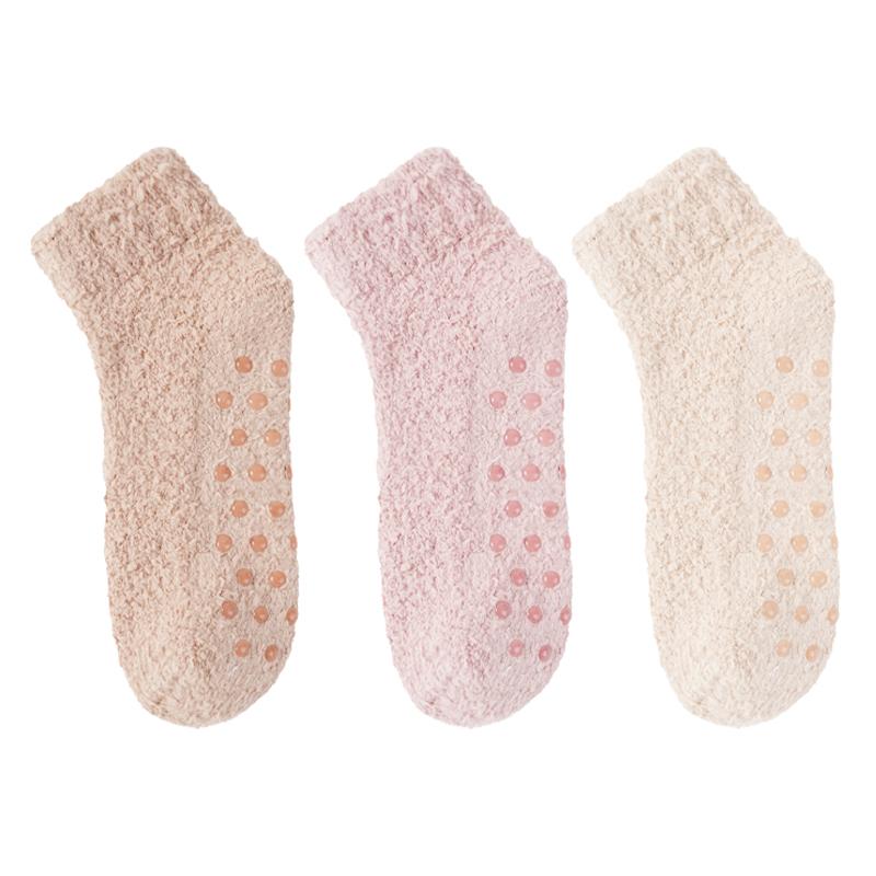 Autumn and Winter Coral Velvet Forest Style Cute Sweet Women's Socks Plus Velvet Home Warm Floor Socks