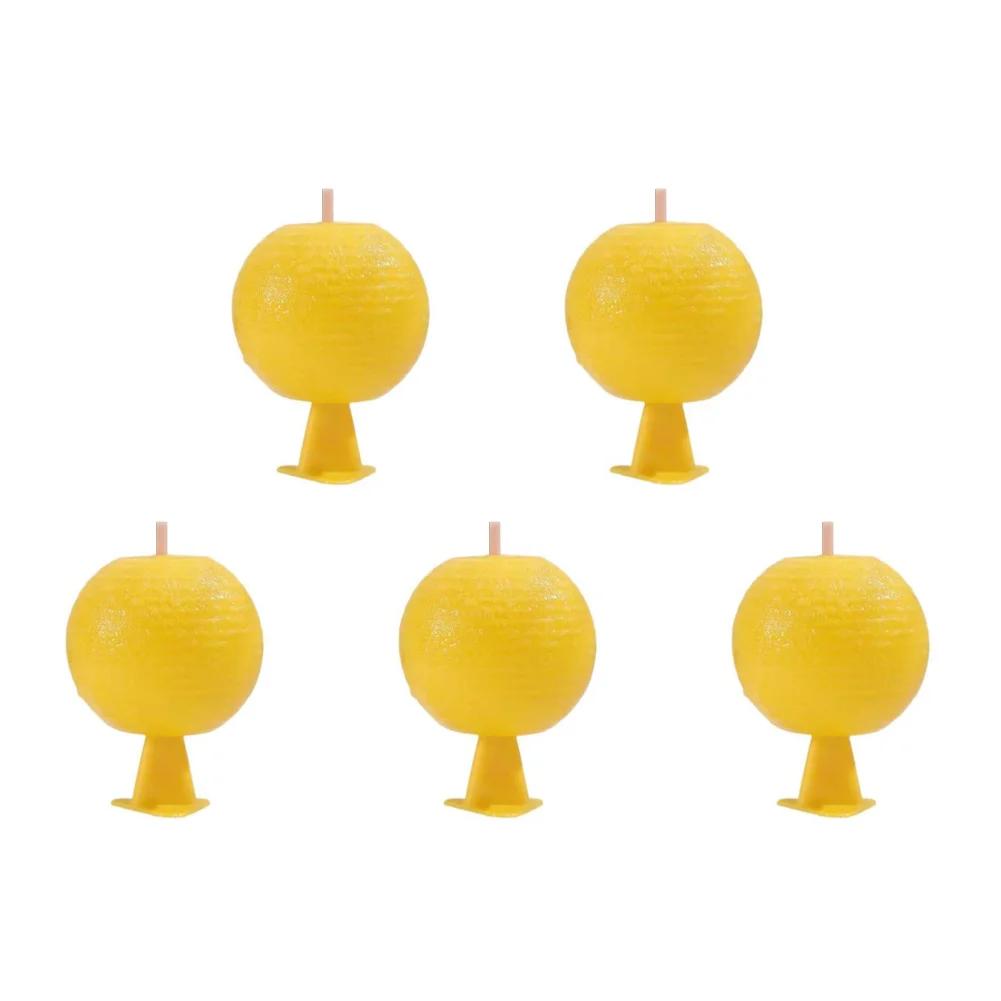 1-5Pcs Fly Trap Ball Fruit Fly Catcher Mosquito Collector Insect Trap Yellow Sticky Bug Traps Non-Toxic Glue Stick Pest Control